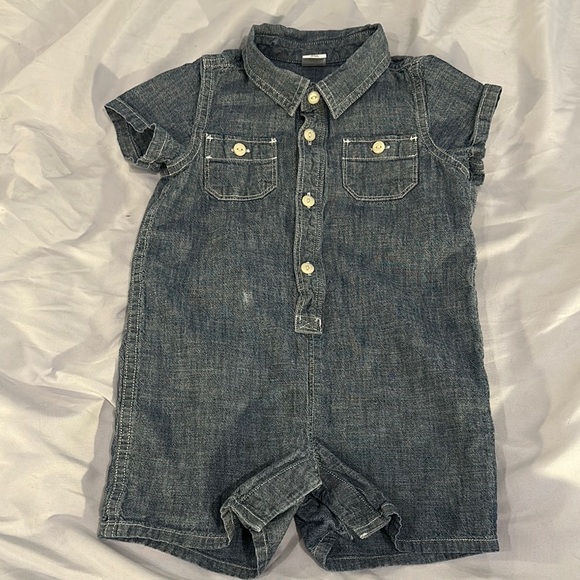 GAP - Blue Denim Romper Relaxed Fit - Picture 1 of 4